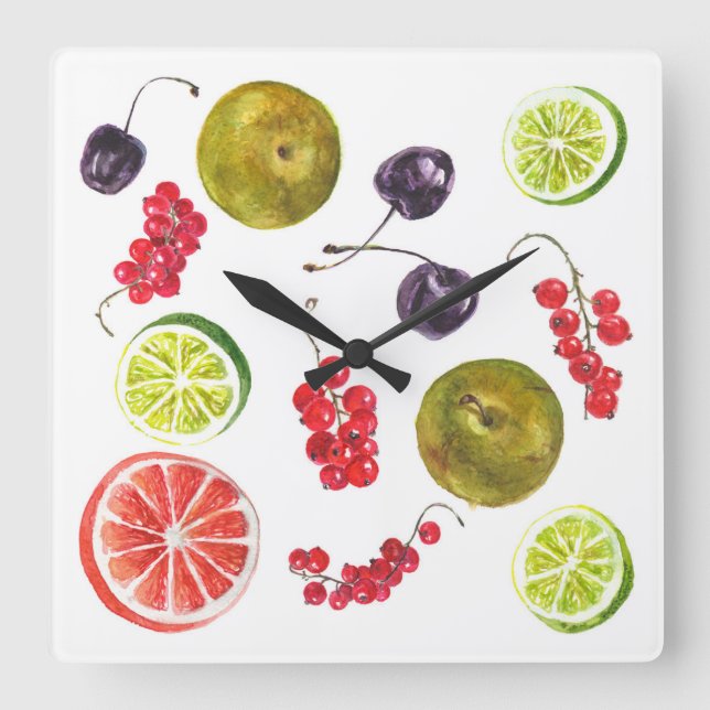 Reloj de frutas de verano. (Anverso)