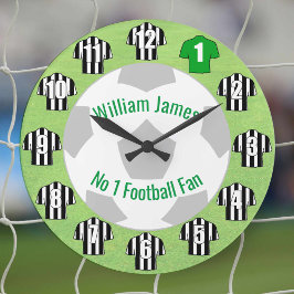 Reloj de fútbol - Camisetas blancos y negros