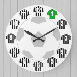 Reloj de fútbol - con Camisetas blancos y negros