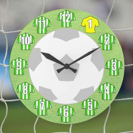 Reloj de fútbol - con Camisetas de rayas verdes