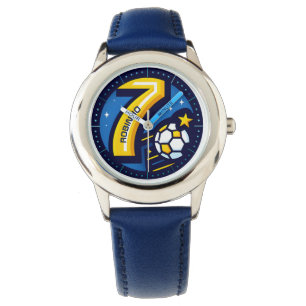 Reloj de fútbol infantil personalizado, número 7