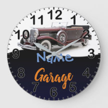 Reloj de garaje personalizado para coches clásicos