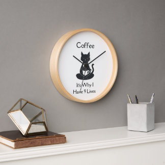 Reloj de gato de café