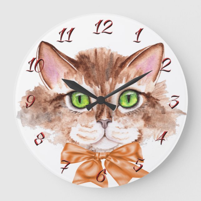 Reloj de gato de color acuático (Anverso)