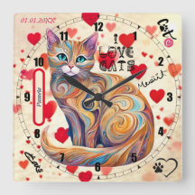 Reloj de gato de Personalizable infantil