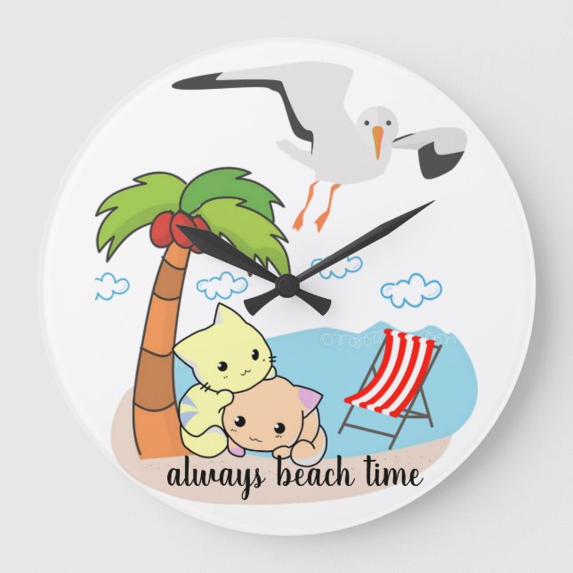 Reloj de gato de playa gaviota Maullar (Anverso)
