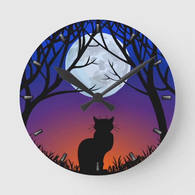 Reloj de gato lindo Reloj de pared para amantes de (Anverso)