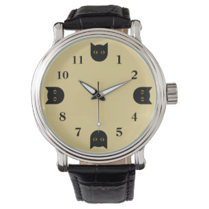 Reloj de gato negro para hombres