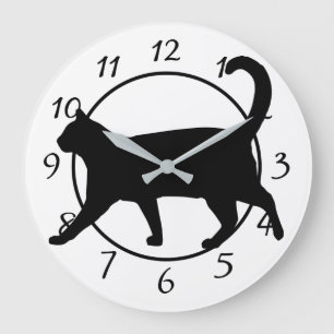 Reloj de gato negro y blanco