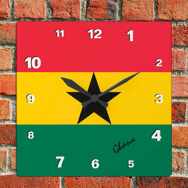 Reloj de Ghana, hogar patriótico, bandera ghanesa