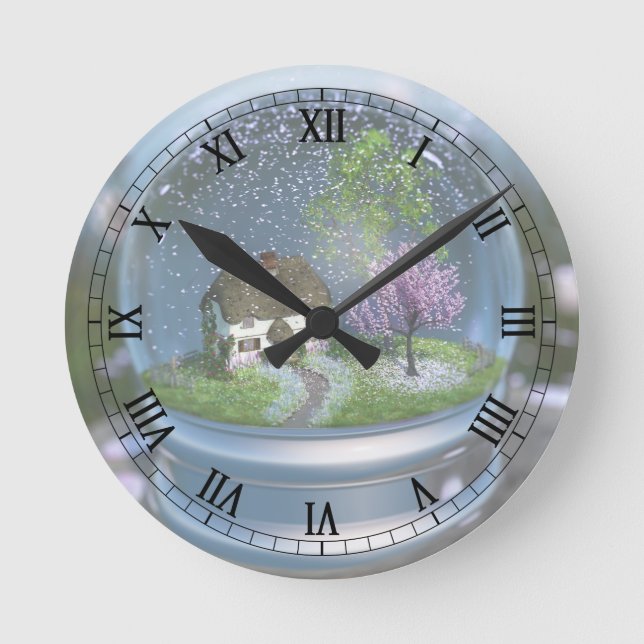 Reloj de Globe de Cerezo Blossom (Anverso)