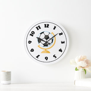 Reloj de globo de bolas de fútbol