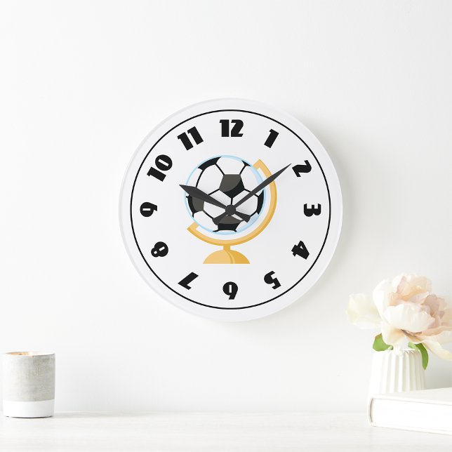 Reloj de globo de bolas de fútbol (Subido por el creador)
