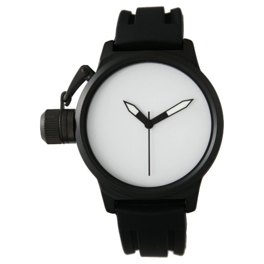 Custom Reloj para hombre con protector de corona goma negra