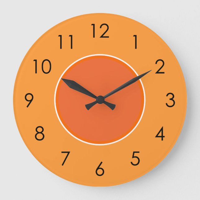 Reloj de grandes números negros de luz y Naranja o (Anverso)