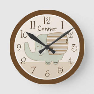 Reloj de guardería para elefantes Safari y sueño p