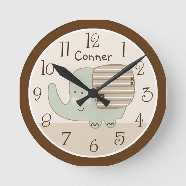 Reloj de guardería para elefantes Safari y sueño p (Anverso)