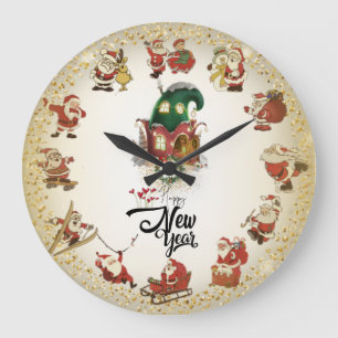 Reloj de guardia Noel y feliz año nuevo