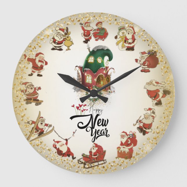 Reloj de guardia Noel y feliz año nuevo (Anverso)