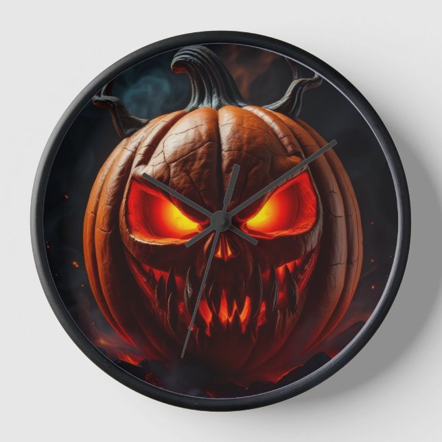 Reloj de Halloween de Calabaza Ígnea Ultimatum (Anverso)
