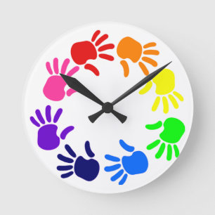 Reloj de Handprints del arco iris