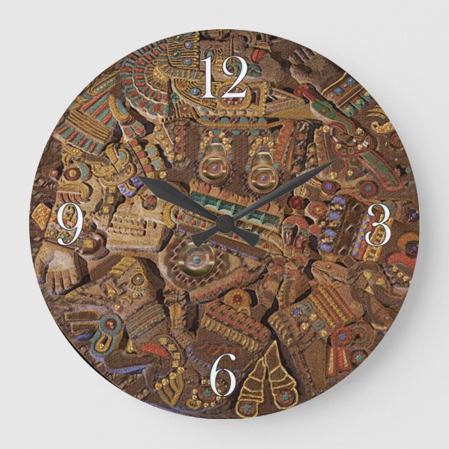 Reloj de historia del arte mexicano azteca de pied (Anverso)