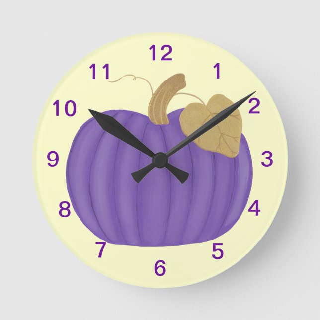 Reloj de hojas de oro de calabaza morada (Anverso)