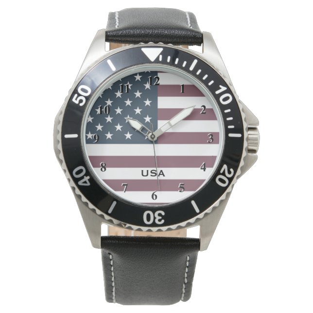 Reloj de hombres personalizados patrióticos con ba (Anverso)