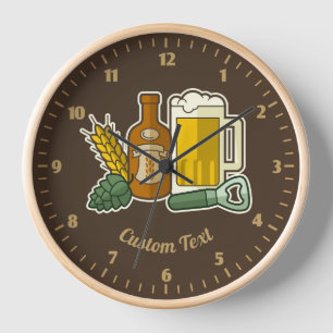 Reloj de iconos de cerveza