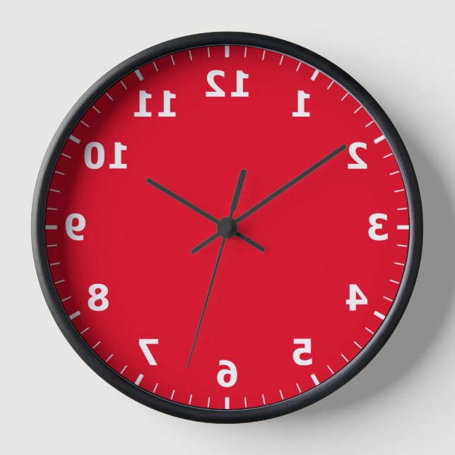 Reloj de imagen espejo - Reloj de números rojos ha (Anverso)