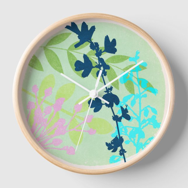 Reloj de impresión de hojas contemporáneo (Anverso)