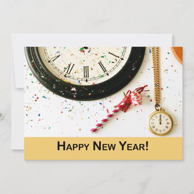 Reloj de invitación a Fiesta de Año Nuevo Eve (Anverso)