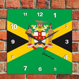 Reloj de Jamaica, hogar patriótico, bandera jamaiq