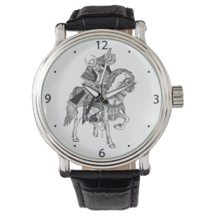 reloj de jinetes samurai japonés