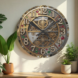 Reloj de joyas de época, Steampunk, oro, gemas