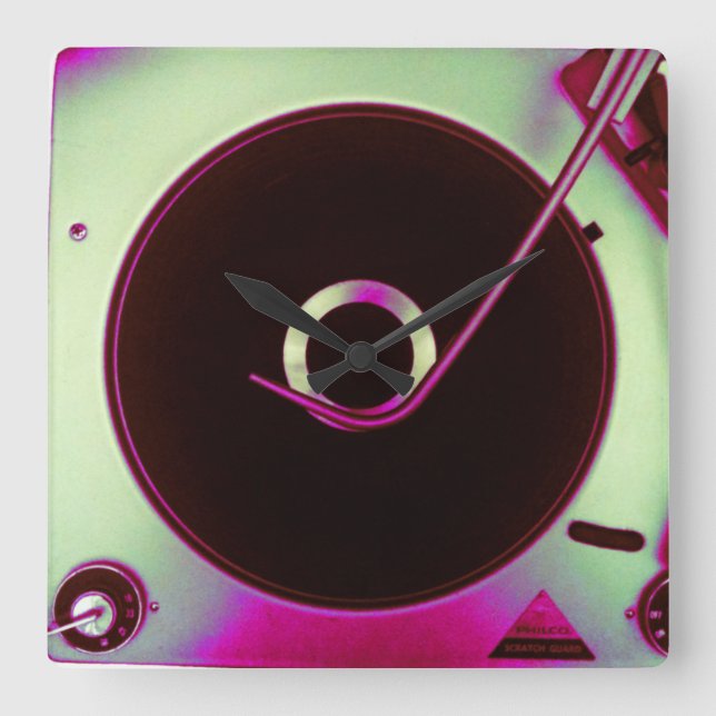 Reloj de jugador de grabación de vinilo retro vint (Anverso)