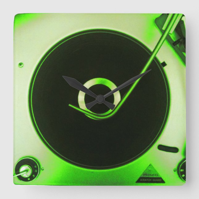 Reloj de jugador de grabación de vinilo retro vint (Anverso)