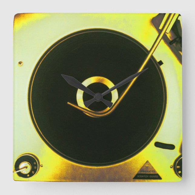 Reloj de jugador de grabación de vinilo retro vint (Anverso)