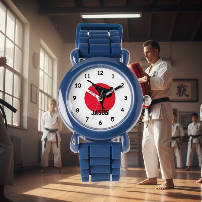 Reloj de karate para niños con nombre personalizad (kids karate watch)