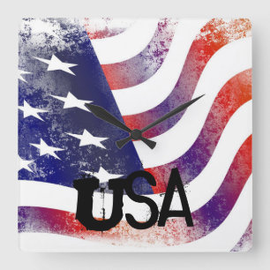 reloj de la bandera estadounidense de Estados Unid