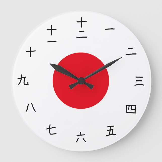 Reloj de la bandera japonesa con jeroglíficos (Anverso)