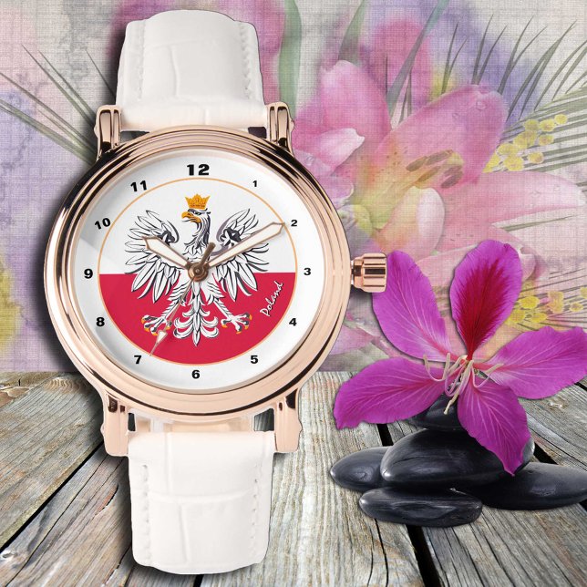 reloj de la bandera polaca, diseño de águila, moda (Subido por el creador)