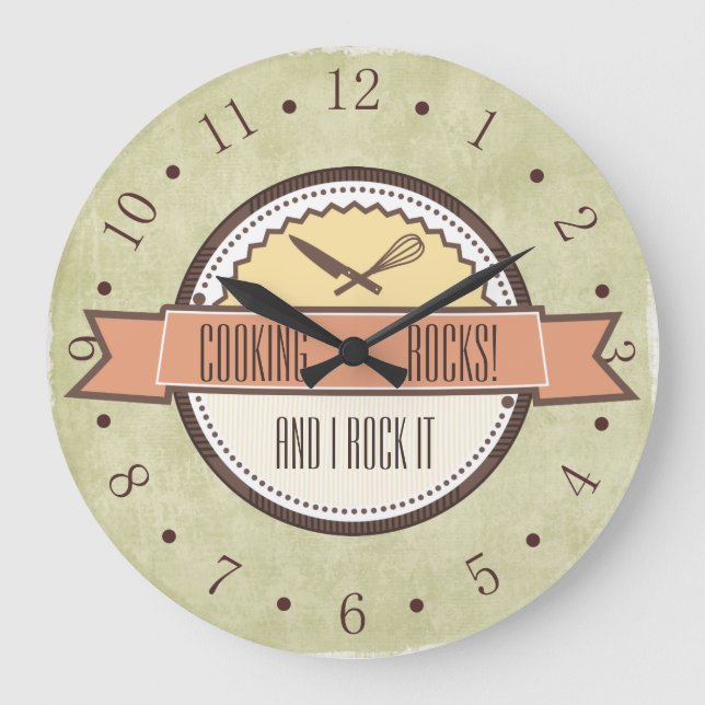 Reloj de la cocina del emblema de los utensilios (Anverso)