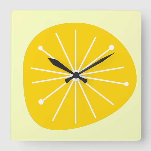 Reloj de la COCINA LEMON STARBURST moderno de medi (Anverso)