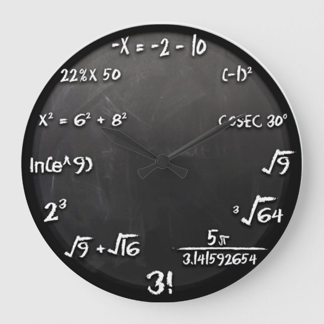 Reloj de la ecuación de la matemáticas (negro) (Anverso)