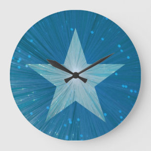 Reloj de la estrella azul redondo