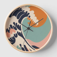 Reloj de la Gran Ola de Kanagawa inspirado en el r