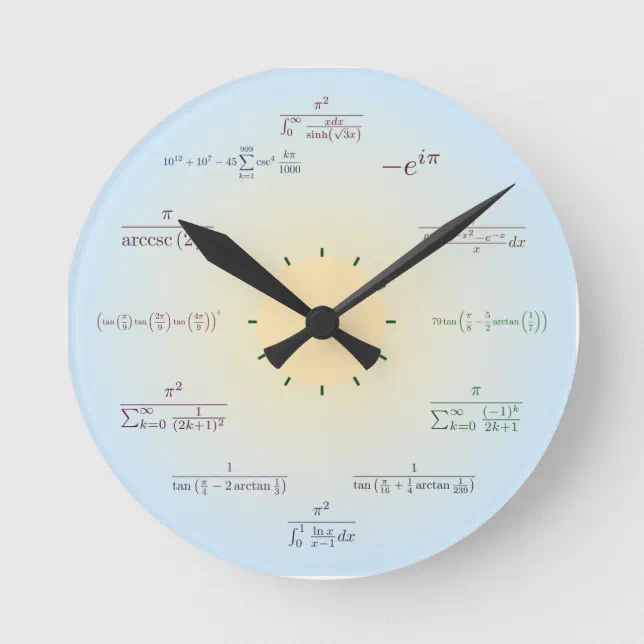 Reloj de la matemáticas (azul claro)