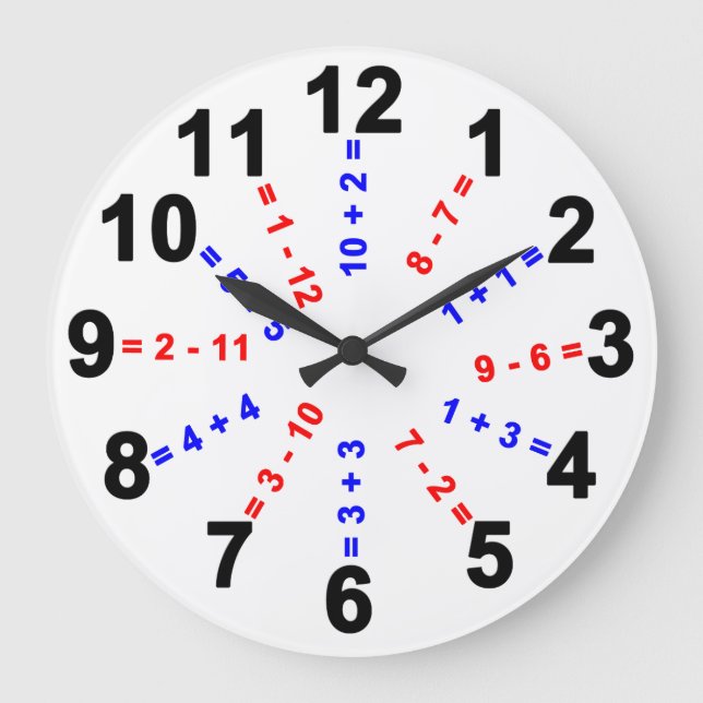 Reloj de la matemáticas de la Pre-Guardería y de (Anverso)