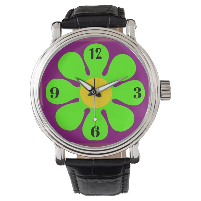 Reloj de la muñeca de alimentación de las flores (Anverso)
